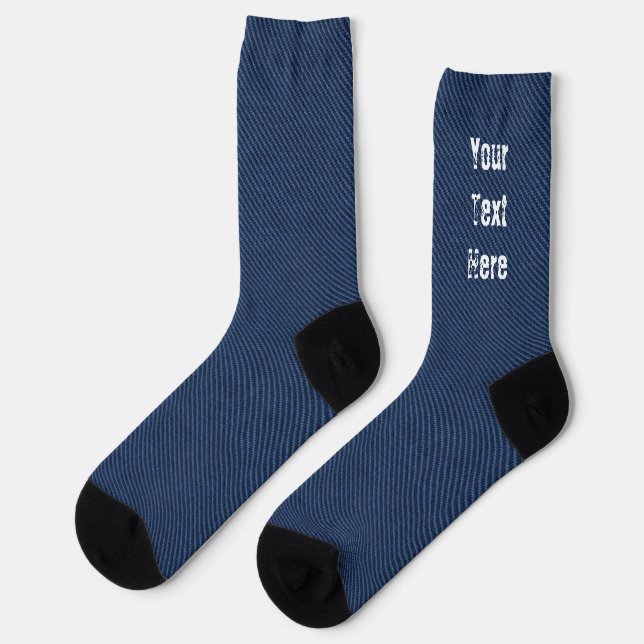 Chaussette Faux Blue Jeans Denim Chaussettes texte personnali (Gauche)