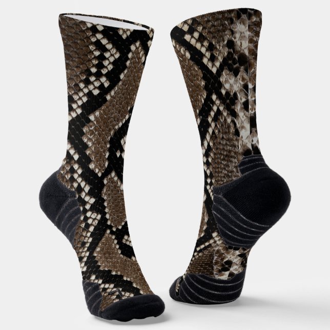 Chaussette Faux Reticulated Python Snakeskin (Angulaire)