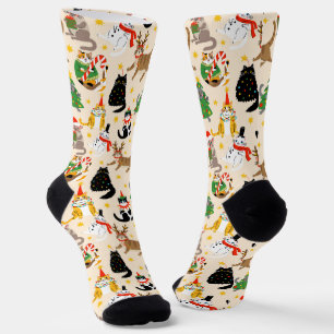 Chaussette Festive Chats Motif de Noël