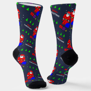 Chaussette Festive Joyeuses Fêtes Noël du Père Noël