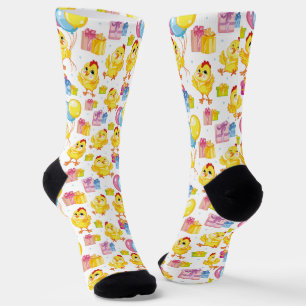 Chaussette Fête d'anniversaire de Pâques poussin 