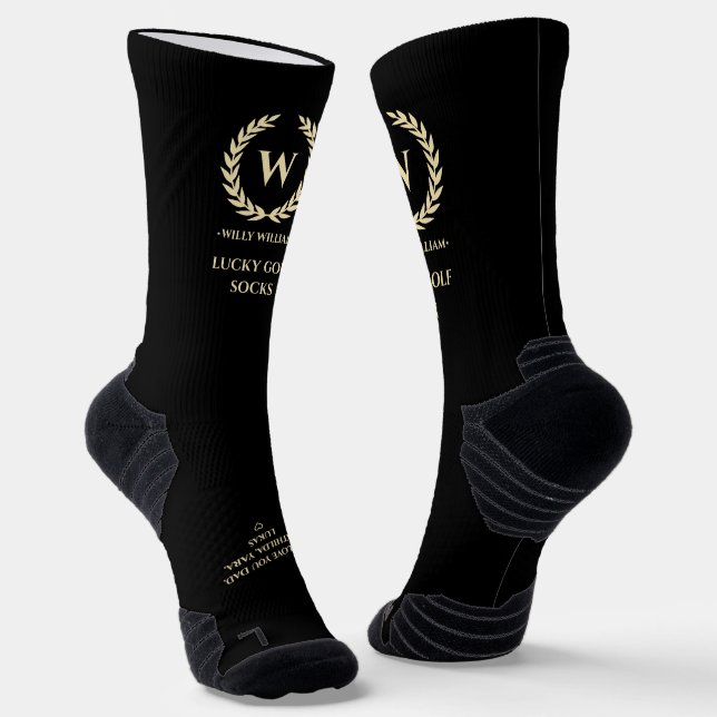CHAUSSETTE FÊTE DES PÈRES GOLF MODERNE MONOGRAM LUCKY (Angulaire)