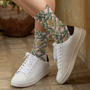 Chaussette Feuilles de bananes de la marine tropicale et bana