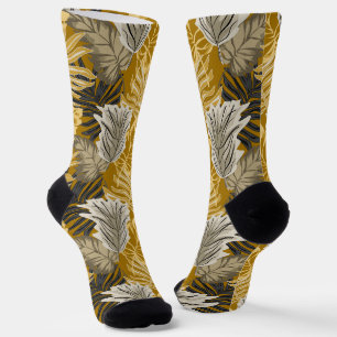 Chaussette Feuilles de palmiers, tropical, botanique, jungle,
