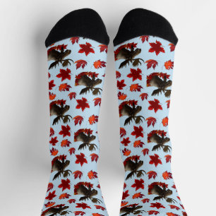 Chaussette Feuilles d'érable rouge d'orignal