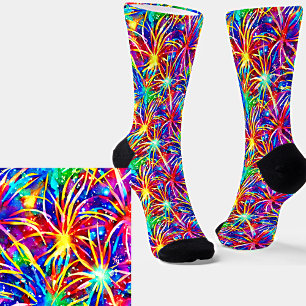 Chaussette Feux d'artifice lumineux, Chaussettes de peinture 