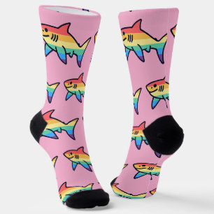 Chaussette Fierté Requin Arc-en-Ciel - LGBTQ+ Nautique Kawaii