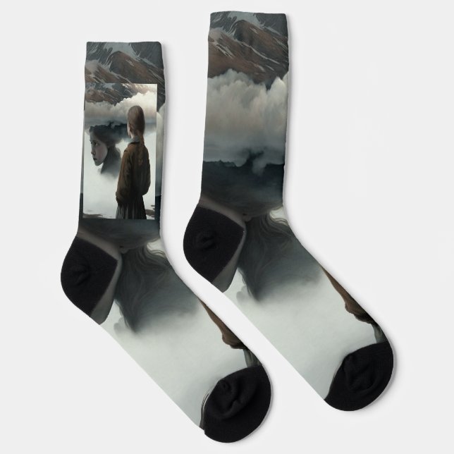 Chaussette Fille avec des nuages (Droite)