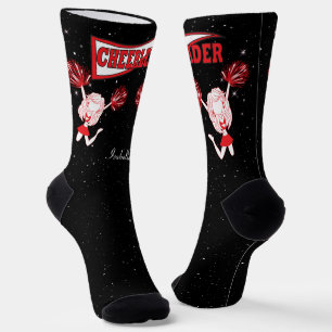 Chaussette Fille Pom-pom girl rouge et blanche