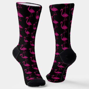 Chaussette Flamant rose rose faux parties scintillant scintil