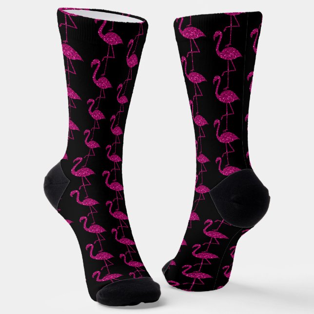 Chaussette Flamant rose rose faux parties scintillant scintil (Angulaire)
