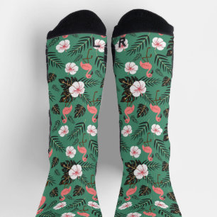 Chaussette Flamant rose rose motif transparent sur arrière -