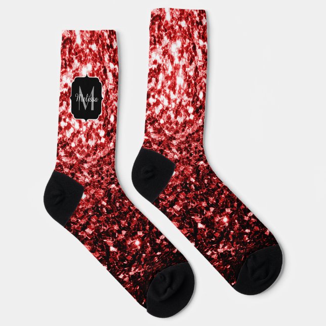 Chaussette Flamme rouge foncé Parties scintillant scintille G (Droite)