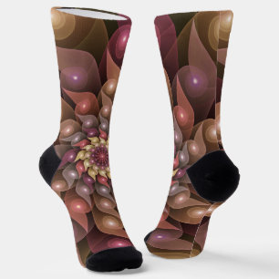 Chaussette Fleur brillante surréaliste Art Abstrait fractal m