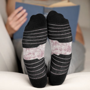 Chaussette Fleur de Pâquerette Velouté Rose Poussiéreuse