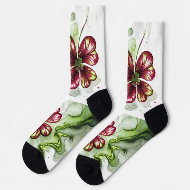 CHAUSSETTE FLEUR DE TRÈFLE VIOLET (Gauche)