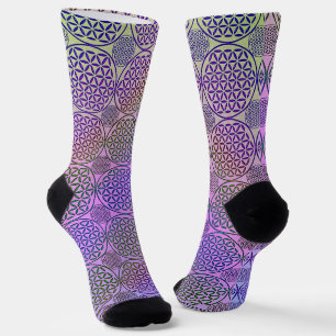 Chaussette FLEUR DE VIE - motif grunge 3