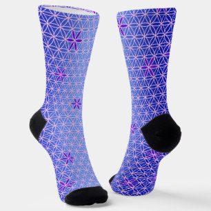 Chaussette FLEUR DE VIE - motif rose violet