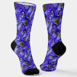 Chaussette Fleur Iris Violet / Esthétique / Carrelé /