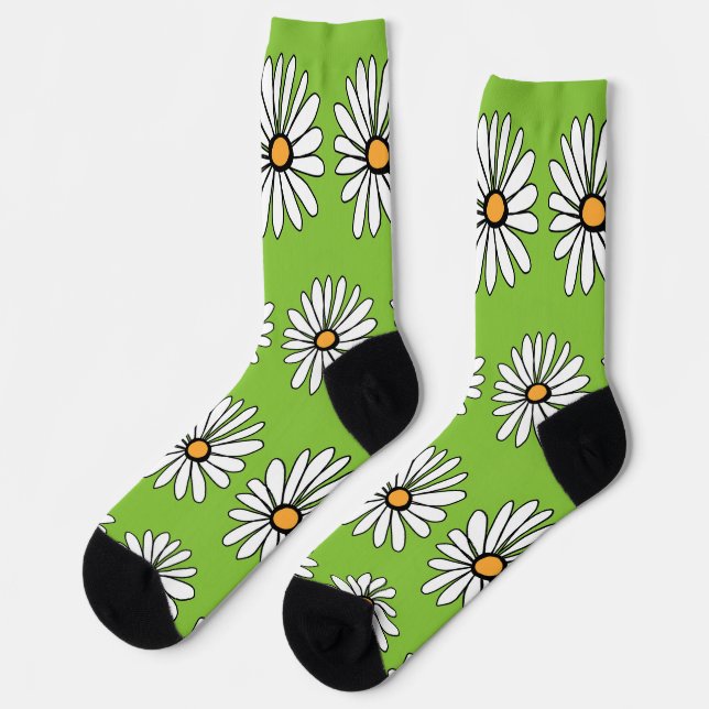 CHAUSSETTE FLEURS BLANCHES (Gauche)