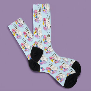 Chaussette Fleurs de chèvre de la montagne blanche