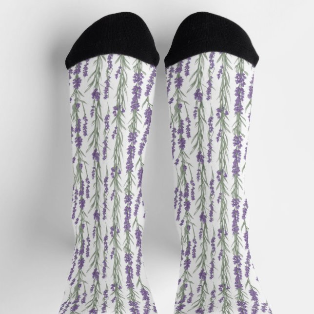 Chaussette Fleurs de lavande à l'aquarelle (Haut)