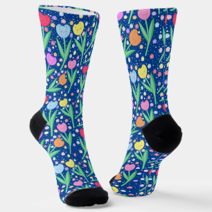 Chaussette Fleurs de tulipes colorées