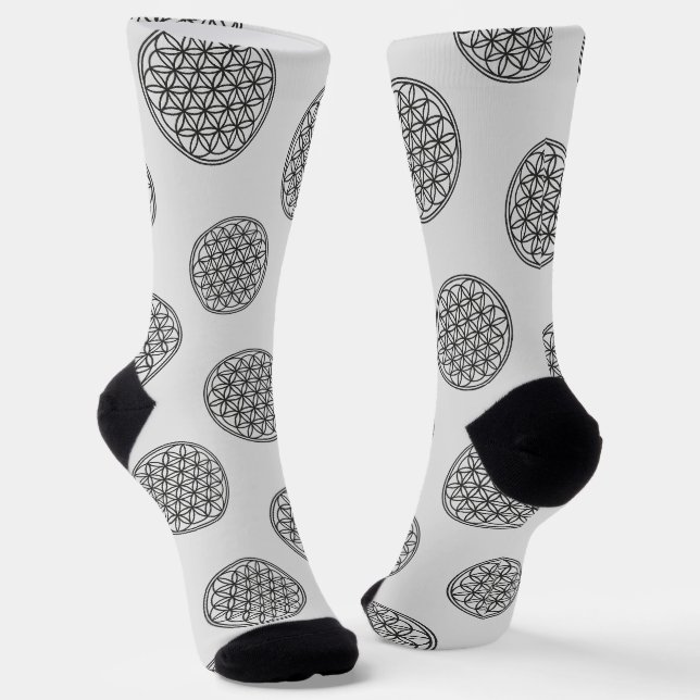 Chaussette FLEURS DE VIE - Symbole de géométrie sacrée plan 1 (Angulaire)