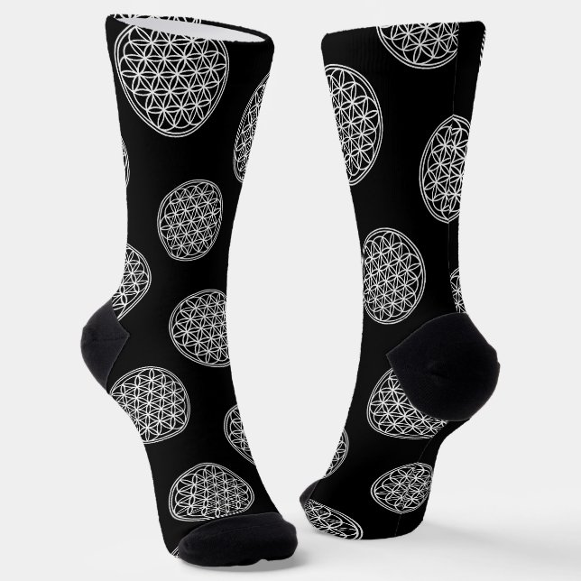 Chaussette FLEURS DE VIE - Symbole de géométrie sacrée plan 2 (Angulaire)