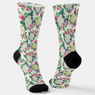 Chaussette Fleurs d'été colorées motif