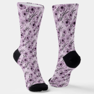 Chaussette Fleurs Lilac motif sur le tigre arrière - plan