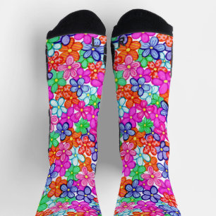 Chaussette Fleurs multicolores Motif d'illustrations florales