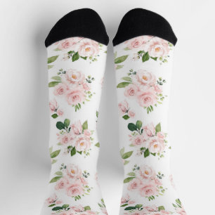 Chaussette Fleurs roses, Roses roses, Fleurs Aquarelles