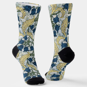 Chaussette Floral Blue Flowers Lily Valley Répétition