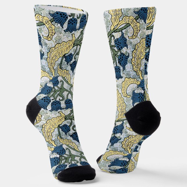Chaussette Floral Blue Flowers Lily Valley Répétition (Angulaire)