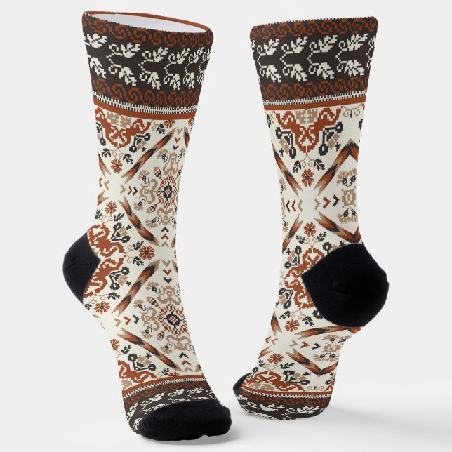 Chaussette Floral Oriental Motif ethnique (Angulaire)