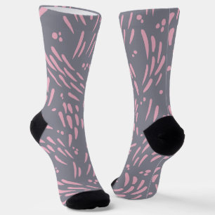 Chaussette Flux en gris et rose