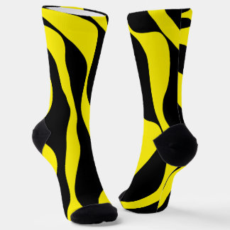 Chaussette Flux et reflux 4 en noir et jaune