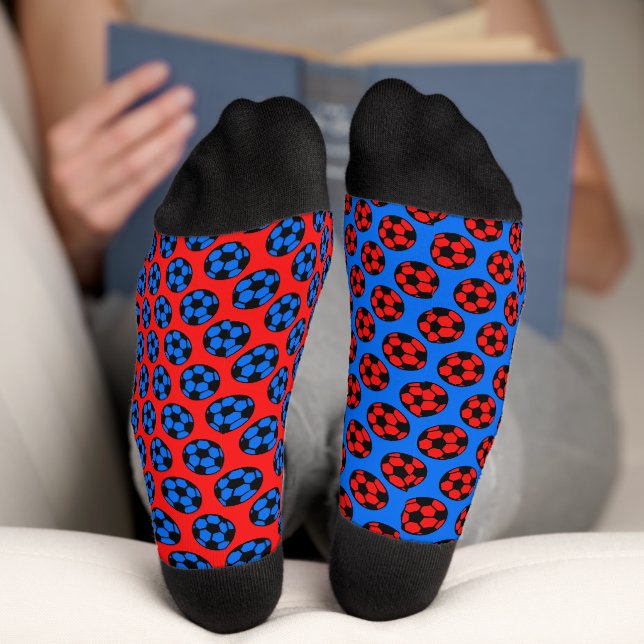 Chaussette Football rouge et bleu (Fond)