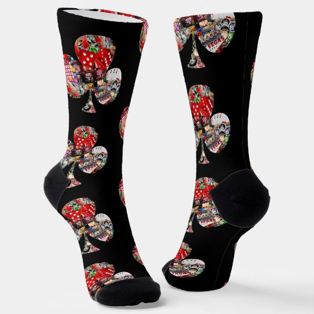 Chaussette Forme de carte de jeu Club Las Vegas (Angulaire)