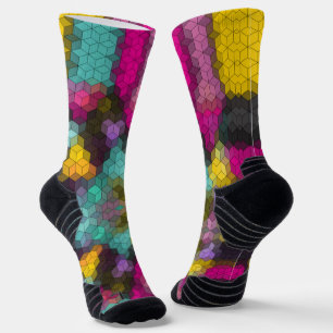 Chaussette formes hexagones géométriques modernes Abstraites 