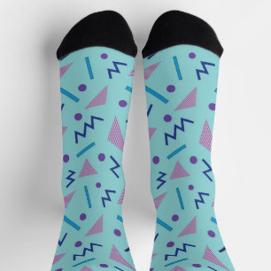 Chaussette Foulard de poche géométrique bleu Memphis des anné