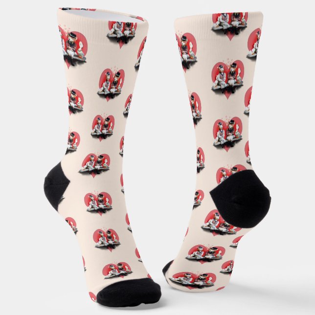 Chaussette Foxy Couple Valentine's Day (Angulaire)