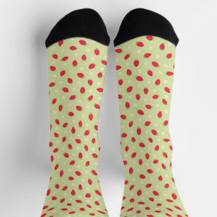 Chaussette Fraises d'été (petite échelle) Vert
