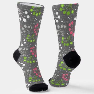 Chaussette Framboise multicolore simple motif rétro années 6
