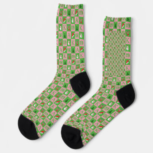 Chaussette Fraternité grecque élégante Noël 1908