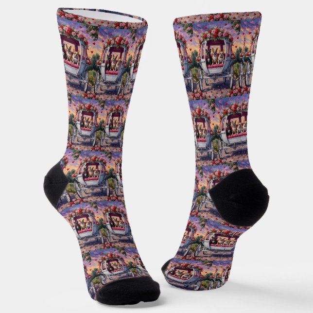 Chaussette French Bulldog Valentine's Day  (Angulaire)