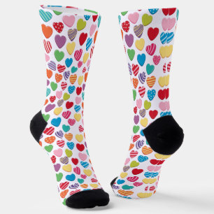 Chaussette friandises colorées motif de coeur de la Saint-Val