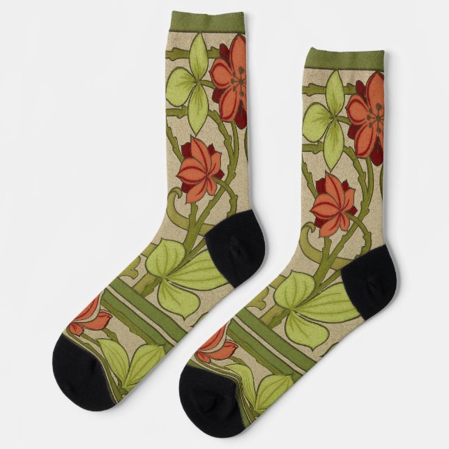 Chaussette Frieze Bordure Art Nouveau Floral (Gauche)