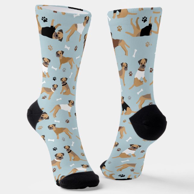 Chaussette Frontière Os de Terrier et Chaussettes de pattes (Angulaire)